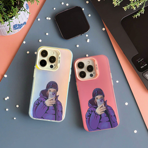 Kızlar için şık tasarımcı PC telefon kılıfı kabuk renkli Coque ile uyumlu iPhone XR XS 16 15 14 13 12 11 Pro Max - Product Image 1