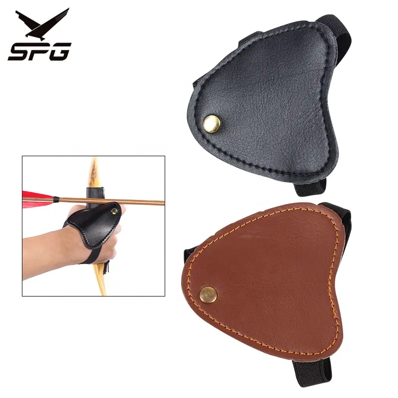 SPG Archery Bow Hand Guard Traditional Recurve Longbow Arrow Set Hunting Finger Guards Leather Hands Protector Accessories