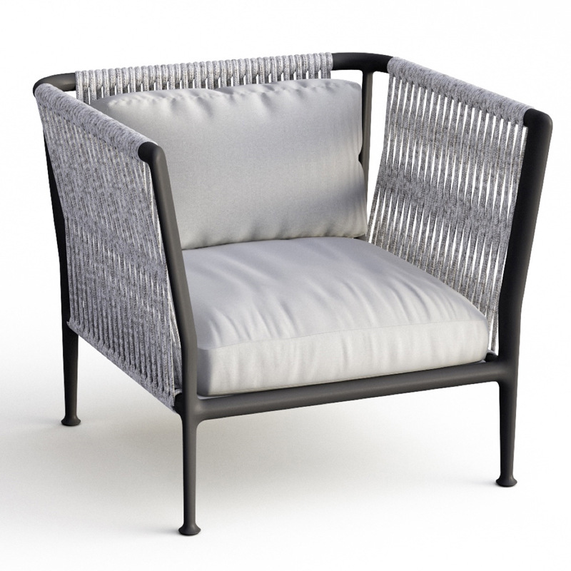 Canapé simple (gris clair) + corde d'extérieur