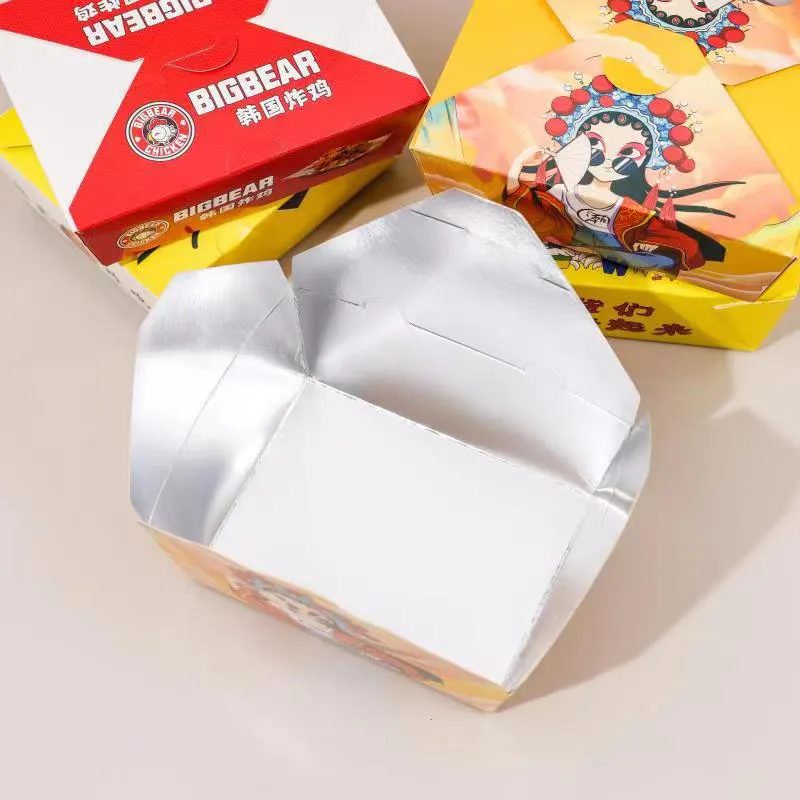 Capa de comida de cartón de cría más amplia Mini huevos para llevar anidando caja de pollo frito blanco para llevar