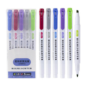 Punta a scalpello doppia testa liscia scrittura fantasia colore evidenziatore pennarello evidenziatore personalizzato produttori all'ingrosso - Product Image 3