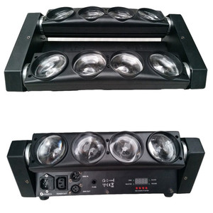 发光二极管DMX 512双清扫器脉冲频闪效果移动头灯，用于舞台酒吧迷你蜘蛛8x3W RGBW， - Product Image 1
