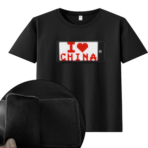 App kontrol LED T-Shirt programlanabilir ekran özel metin yetişkinler siyah moda parlayan giyim Rave parti ışığı Up T-Shirt - Product Image 2