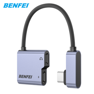 BENFEI USB C分离器1进2出双USB C音频插孔适配器，带60w快速充电 - Product Image 1