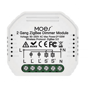 2 Gang Tuya <strong>ZigBee</strong> 3.0 Smart Dimmer Two Channel Switch Relay <strong>Module</strong> - Product Image 1