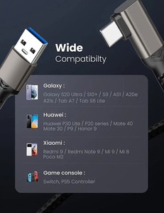 Usb C Type c Right Angle 90 Degree Elbow Fast Charging <strong>Cable</strong> Braided Nylon Wire Data <strong>Cable</strong> Metal Usb a to Type C <strong>Cable</strong>