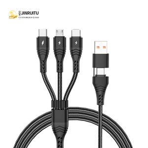 สายชาร์จ PD QC 100W ใหม่สายชาร์จ USB C ไปยังสายชาร์จเร็วแบบถัก3-in-1สำหรับ iPhone และ Samsung - Product Image 1