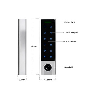 Waterproof Ip66 TUYA TTLOCK APP Smart Touch Keypad Password Standalone RFID <strong>Card</strong> Acess Control Reader with Door Bell