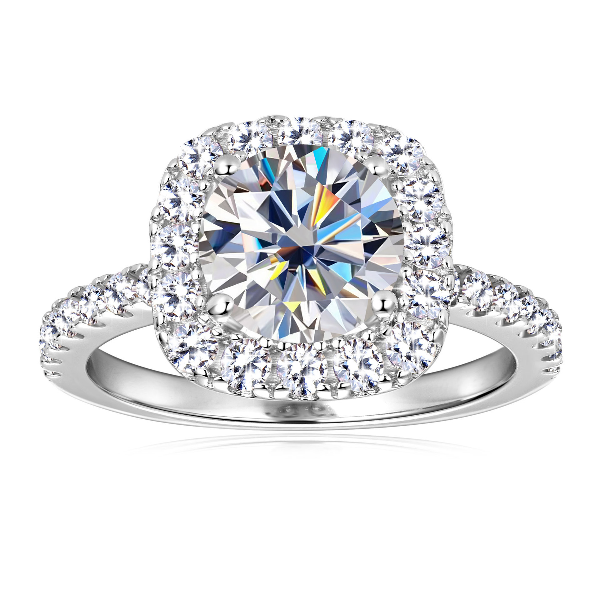 Moissanite+GRA Certificate-White Gold
