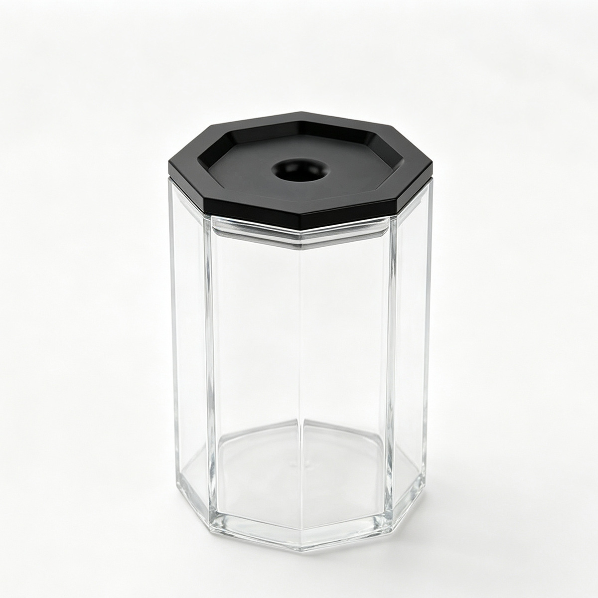 Tapa negra transparente