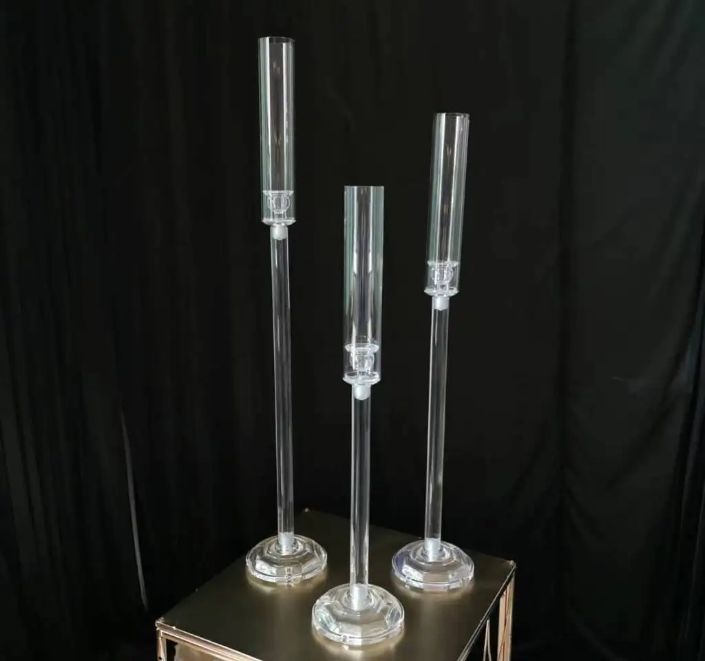 Castiçal de cristal de casamento, castiçal único com suporte de vela à venda