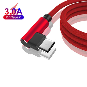 Odaklar USB C kablosu 90 derece naylon örgülü siyah USB kablosu oyun oynamak için USB2.0 Ladekabel hızlı şarj kablosu - Product Image 3