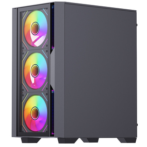 SNOWMAN Compact ATX Gaming PC Case con iluminación RGB de vidrio templado y sistema de refrigeración eficiente para construcciones que ahorran espacio - Product Image 1