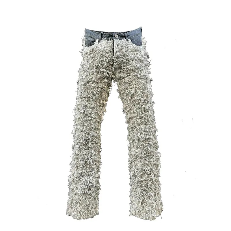 Новинка, 2023, модные, оптовая продажа, дизайнерские, уличные, в стиле хип-хоп, с кисточками, мешковатые мужские джинсовые джинсы