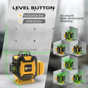 16线激光水平仪4*360度亮度调节遥控高精度测量仪器测量工具 - Product Image 6