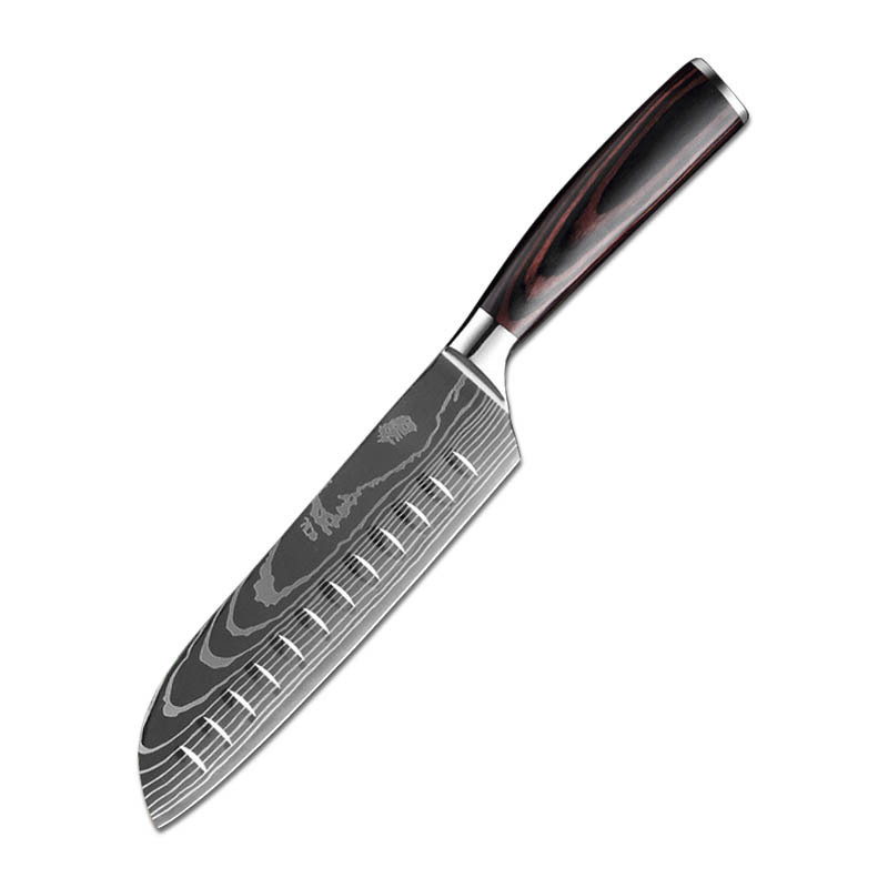 มีด Santoku 7 นิ้ว สีไม้