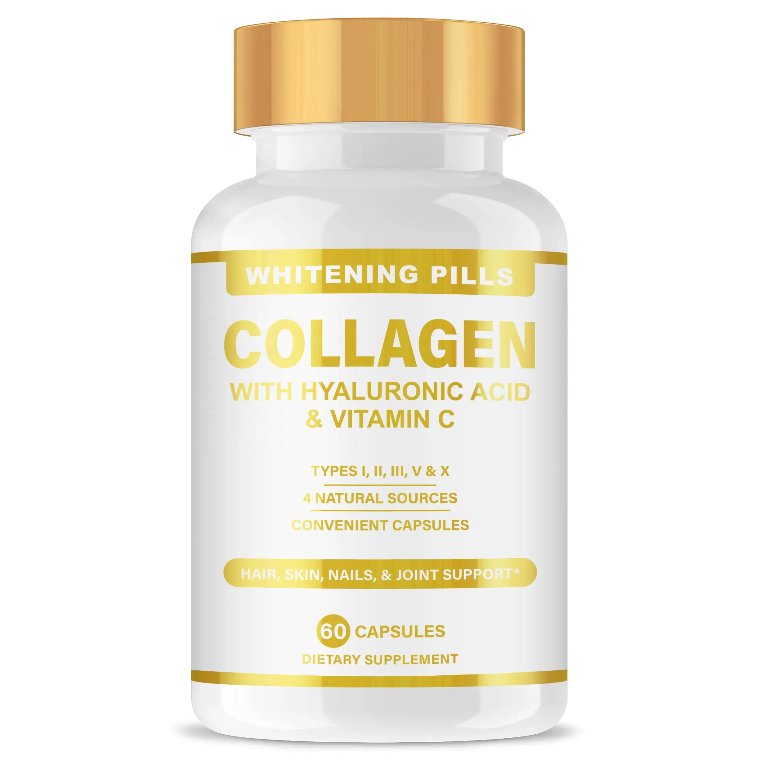 OEM colágeno proteína cápsula com Vitaminas C Private label Colágeno suplemento para cuidados com a pele Whitening Cápsulas