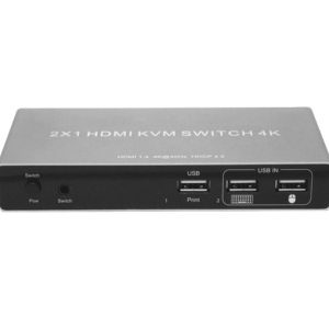 4K HDMI KVM Switch 2 en 1 salida 4K60Hz HDMI USB KVM Switcher 2x1 para 2 PC Share Monitor Mouse Keyboard con controlador de escritorio - Product Image 1