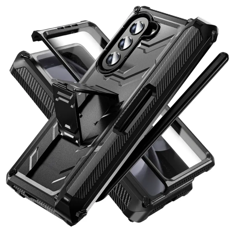 A tampa luxuosa da caixa do telefone móvel da pilha para o Samsung Galaxy Z Fold 5 Case com construído no protetor da tela