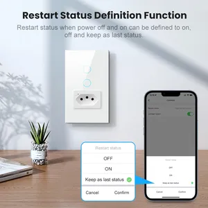 Tuya WiFi/Zigbee anahtarı 16A 20A soket brezilya standart 4X2 cam Panel akıllı ışık anahtarı Alexa Google ev ile çalışmak - Product Image 5