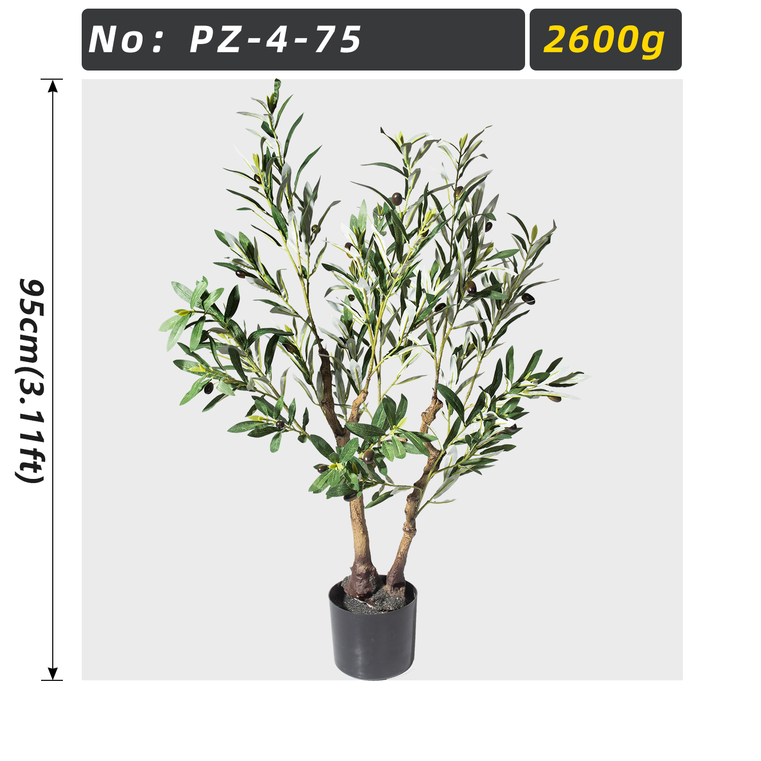 Artificial Potted Olive Tree With Fruits