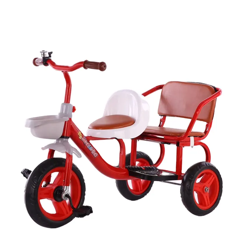 Nova facção Triciclo infantil com dois assentos para bebês, triciclo duplo para bebês, veículo de brinquedo para venda