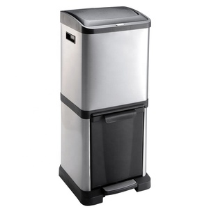 Household Indoor Double Layer <strong>Garbage</strong> <strong>Sorting</strong> Trash Can,stainless Steel Kitchen <strong>Garbage</strong> <strong>Bin</strong> With Lid - Product Image 2