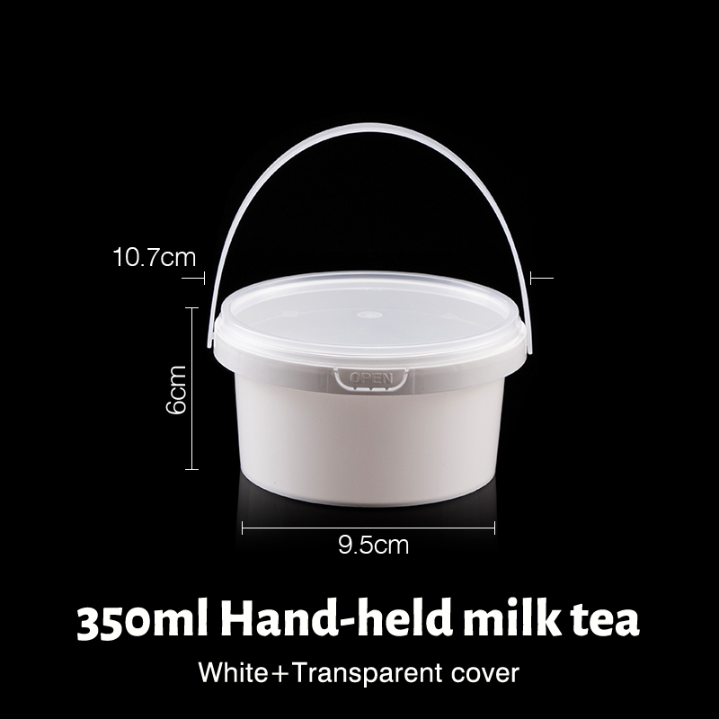 แก้วสีขาวขนาด 350 มล. พร้อมฝาใส