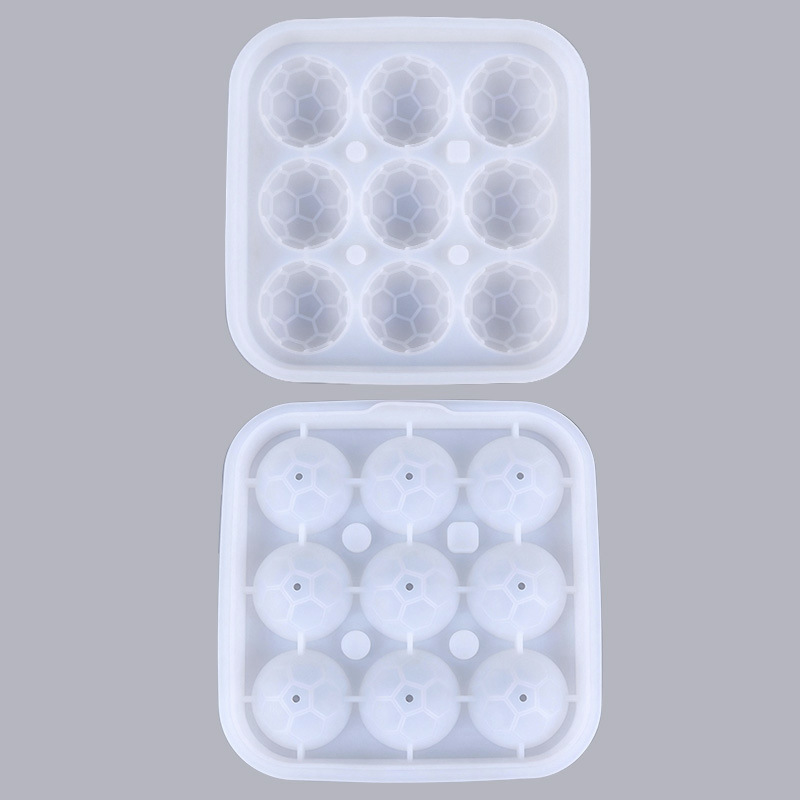 9 football-shaped ice cubes in original colors