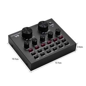 ライブストリーミング用の複数のサウンドエフェクト内蔵充電式バッテリーを備えた外部オーディオミキシングサウンドカードUSBオーディオインターフェース - Product Image 3