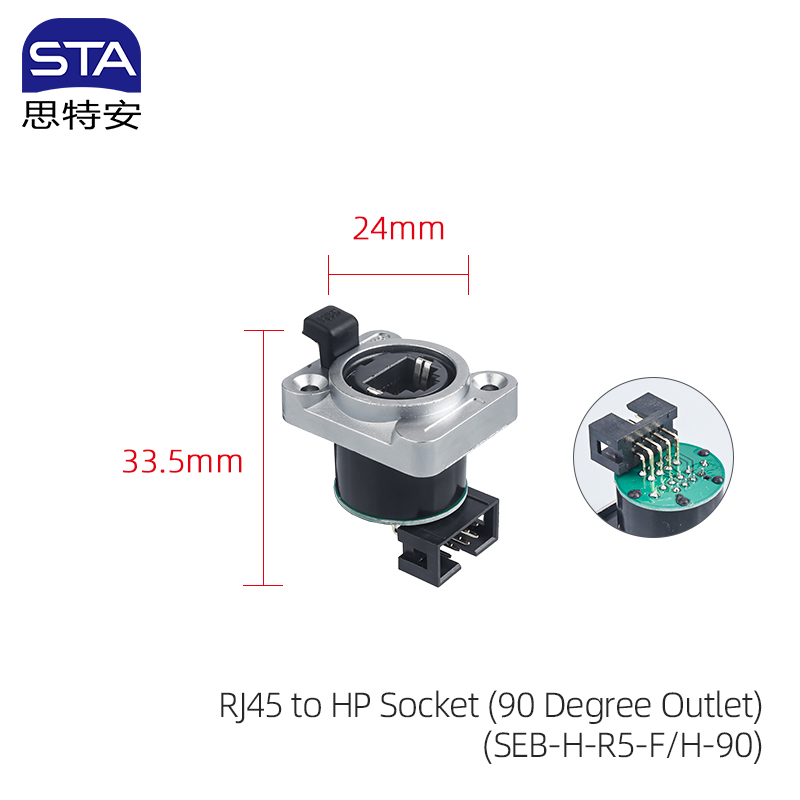 RJ45 a Conector HP (Salida de 90 Grados)