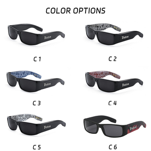 Vintros Oversized Chicano Gangsta Style Rectangle Bandana Sunglasses Custom Logo UV400 Protection Hardcore Paisley Design - Product Image 2