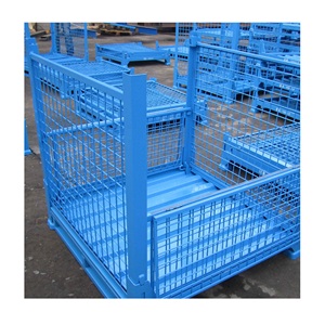 Contenedor de almacenamiento de Metal plegable personalizado profesional Malla de jaula de alambre de hierro apilable industrial para almacén OEM - Product Image 2