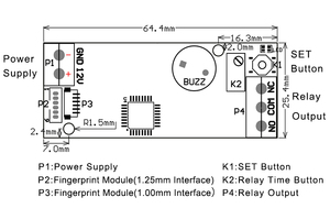 K202 R307DC12V低消費電力指紋制御ボードR307指紋モジュール - Product Image 2