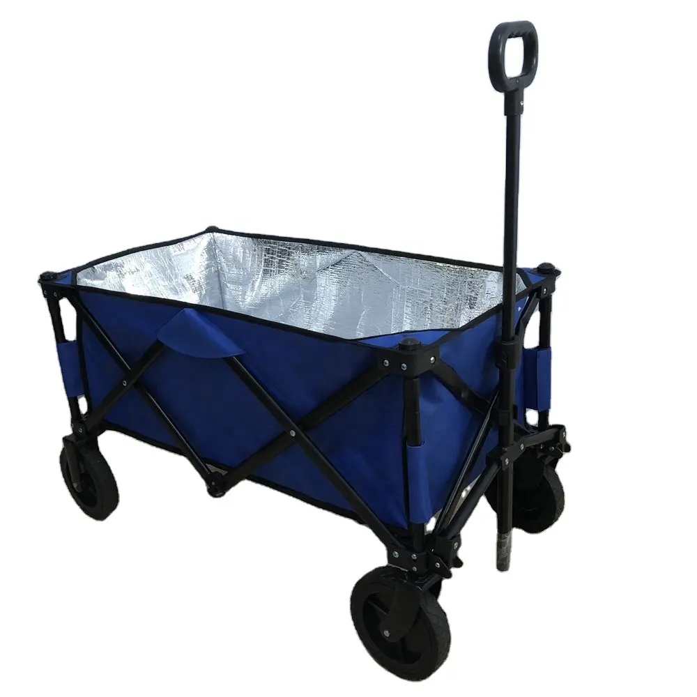 Carrito impermeable y práctico para jardín, carro plegable con cesta de preservación de calor