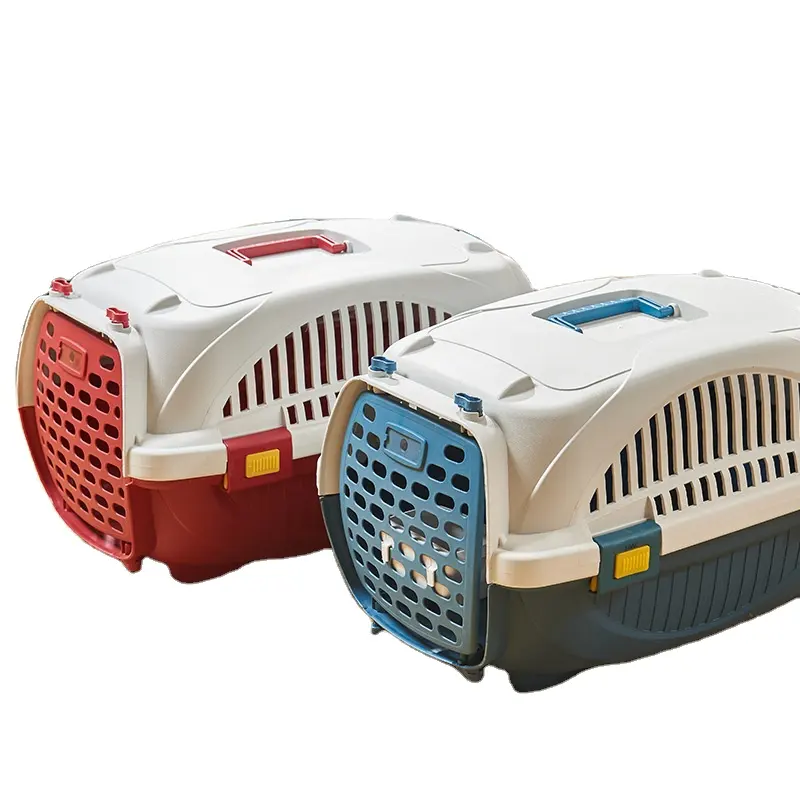 Boîte à air portable pour animaux de compagnie, caisse de transport en plastique hors de l'envoi, boîte de transport aérien, cage pour animaux de compagnie d'extérieur respirante