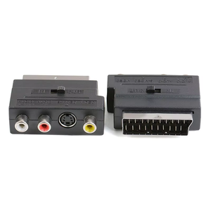 Hot 21Pin Scart Adapter AV Block a 3 RCA Phono Composite S-Video con interruptor de entrada/salida Scart Adapter AV Block