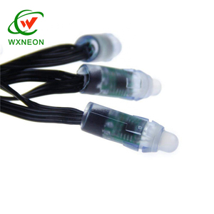 Black Wire WS2811 12mm 12V Diffused Digital Full Color LED Pixel String Light Waterproof 50pcs - Product Image 2