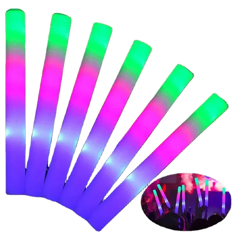 Venta al por mayor RGB logotipo personalizado animando brillante luz de fiesta LED palos de espuma para conciertos fiestas fiesta de neón