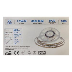 24V 10メートルLEDコイルIP20 4000K 7.2重量/容積1200 smd 2835 600 LM/M SKU-212623照明LEDストリップ - Product Image 3