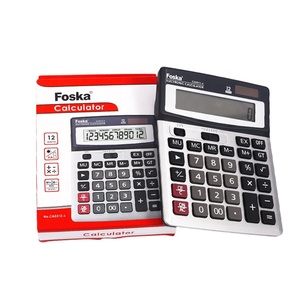Foska 12 цифр большой ЖК-дисплей калькулятор металлическая панель прочный Настольный Калькулятор Многофункциональный большой офисный стол калькулятор - Product Image 6
