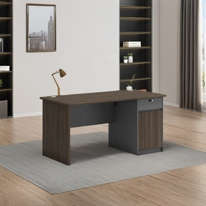 Escritorio de oficina de un solo asiento moderno de mediados de siglo, diseño Simple, mostrador de recepción promocional, escritorio de ordenador con tablero de melamina de madera - Product Image 2