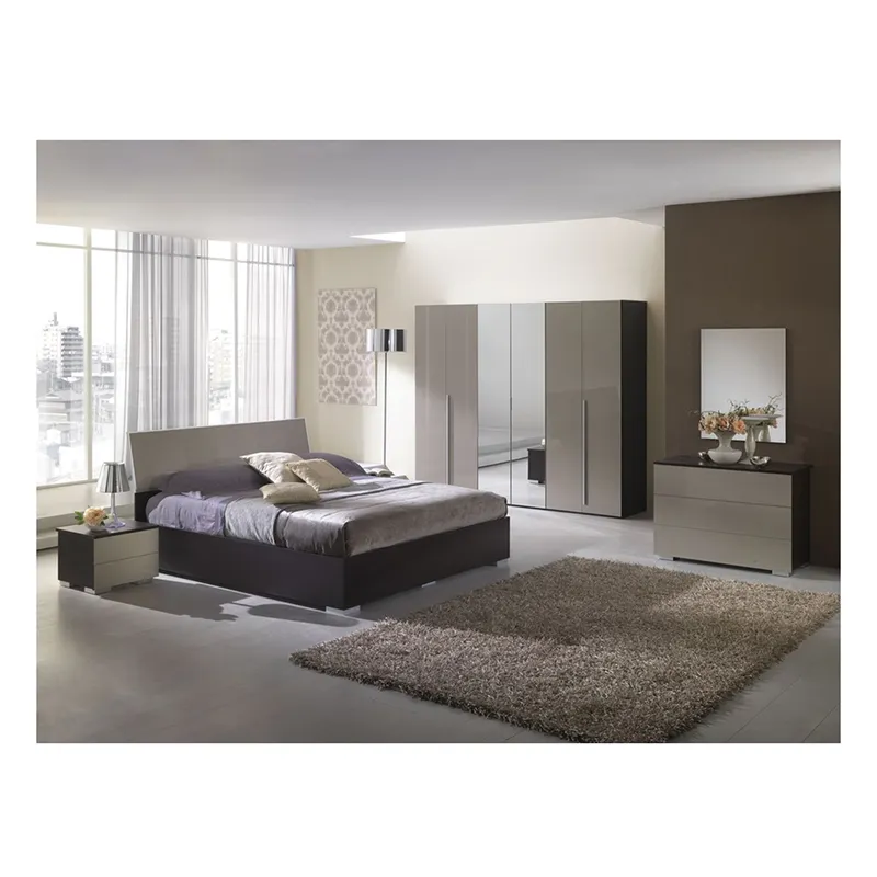 Ashily-Conjunto de muebles de dormitorio de madera italiana, muebles clásicos para el hogar, modernos, MDF de 3mm, 15MM o personalizados, KD Blanco/roble/personalizado