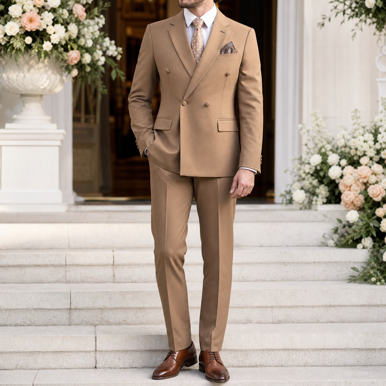 9011Y-T coffee (suit + pants)