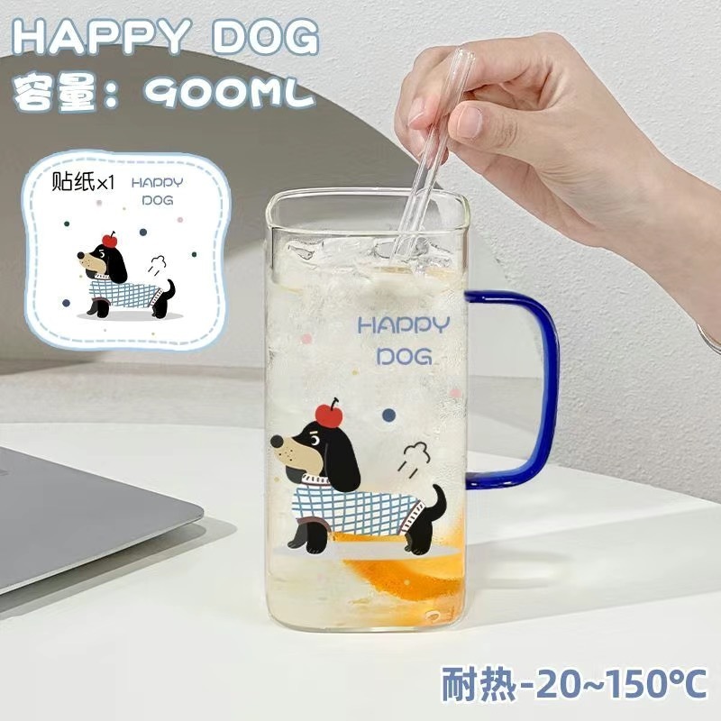 Saucisse chiot 900ml tasse simple + paille transparente