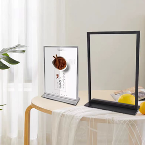 Chất lượng cao A4 thép không gỉ bảng Top quảng cáo hiển thị Poster menu đứng hiển thị chủ kệ trưng bày - Product Image 2