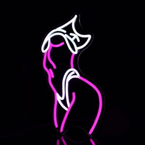 Ipixel USB Powered Lady Neon Signs for Wall Decor Pink White LED <strong>Light</strong> Sign for Preppy Room Decor <strong>Light</strong> up Sign - Product Image 2