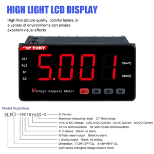 TOKY 2 Loop Panel Meter mit Alarm ausgang 4-20mA Analog-und DI-Eingang Digital anzeige Ampere & Spannungs messer