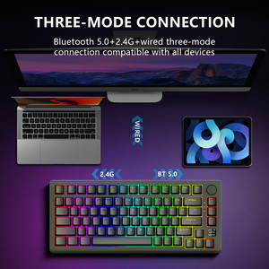 Tastiera da gioco Wireless retroilluminabile RGB batteria 5000mAh per tastiera Bluetooth 5.0 USB-C Display digitale - Product Image 4