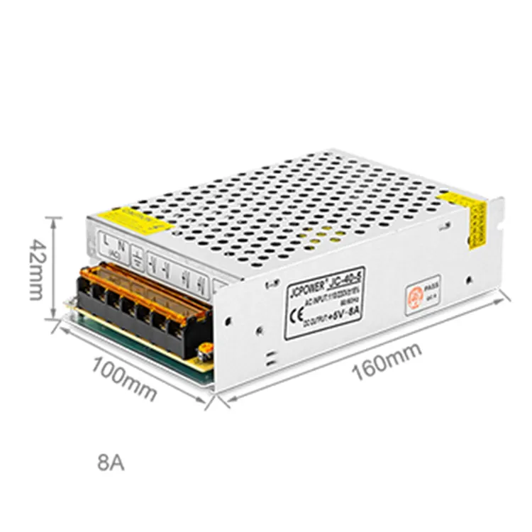 Fuente de alimentación de transformador de tira led, 110V, 220V, entrada de salida CC, 5V, 8A, novedad